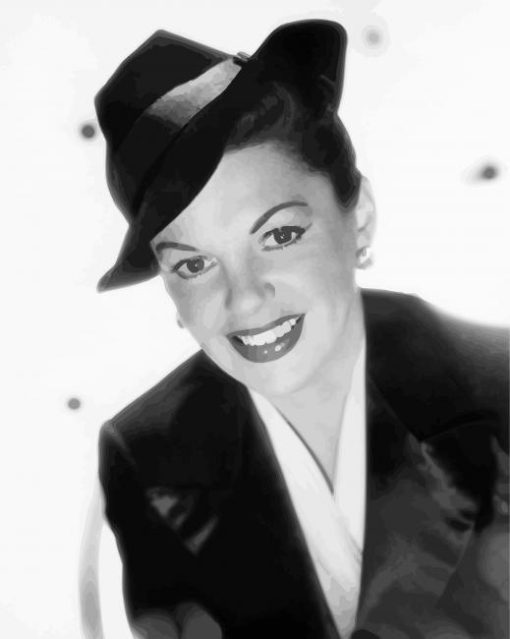 Monochrome Judy Garland Smiling paint by numbers