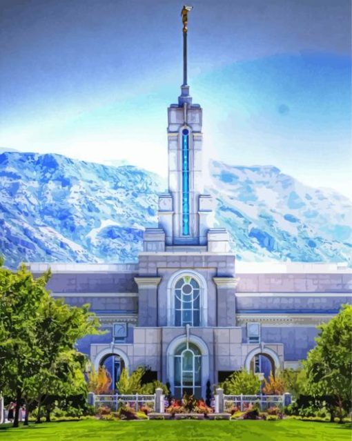 Mount Timpanogos Temple building paint by numbers