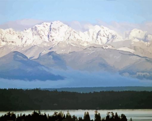 Olympic Range Winter paint by numbers