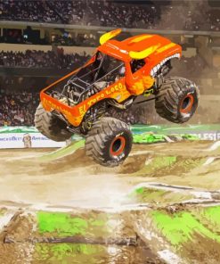 Orange Monster Truck paint by numbers