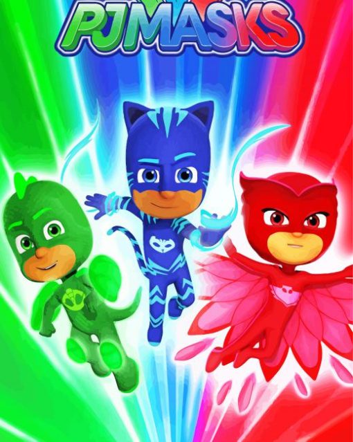 Pj Masks Superheroes paint by numbers