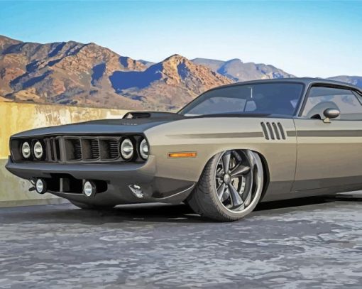 Plymouth Barracuda Car paint by numbers