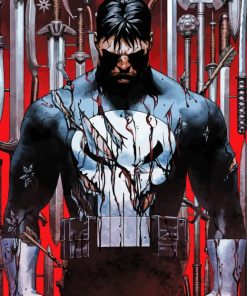 Punisher marvel character paint by number