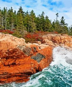 Rocky Maine Coastline paint by numbers