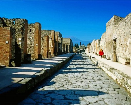 Ruins of Pompeii paint by numbers