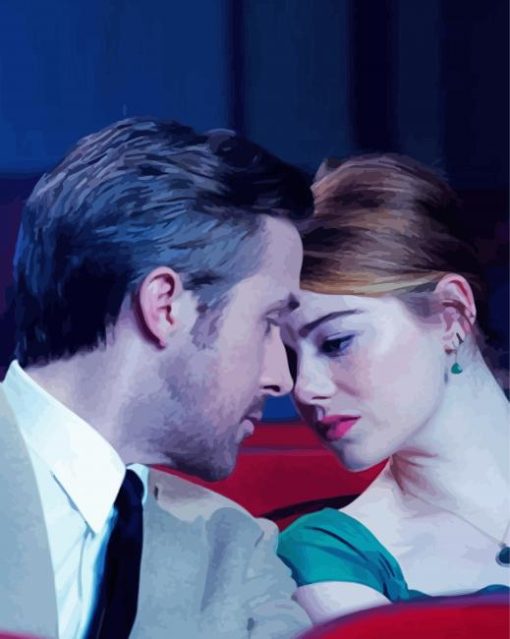 Ryan Gosling And Emma Stone La La Land paint by numbers