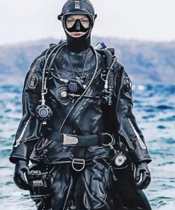 Scuba Diving Lady paint by numbers