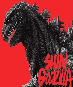 Shin Godzilla Film Poster paint by numbers