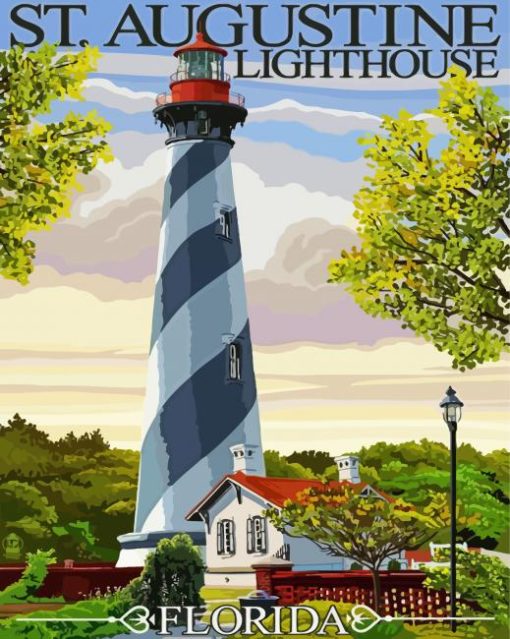 St augustine lighthouse florida poster paint by number