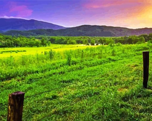 Stunning Sunset In Cades Cove paint by numbers