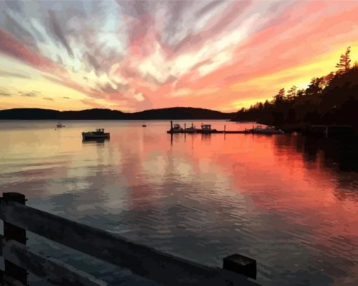 Sunset On Orcas Island paint by numbers