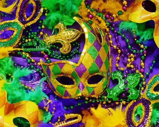 the Mardi Gras Masks paint by numbers