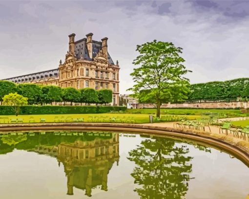 Tuileries Palace garden paint by number