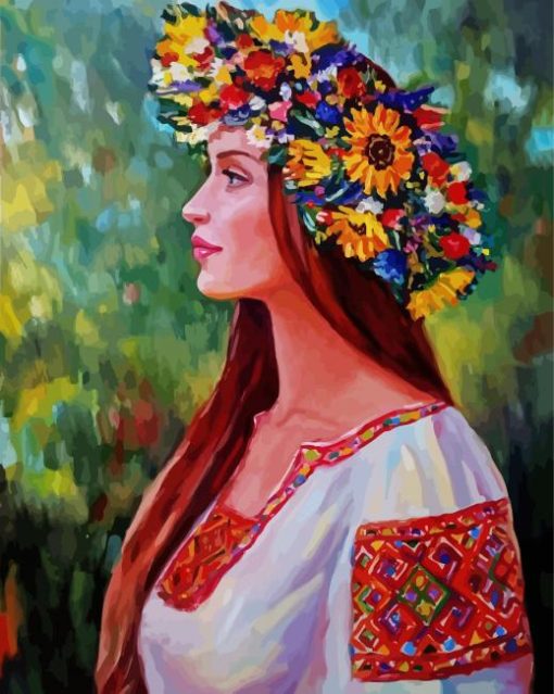 Ukrainian Woman paint by numbers