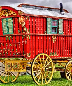 Vintage Gypsy Caravan paint by numbers