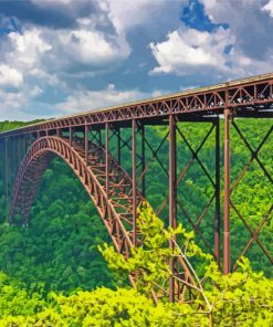 West Virginia New River Gorge Bridge paint by numbers