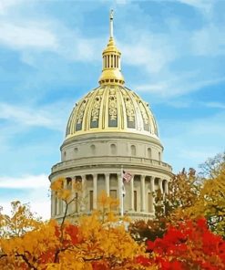 West Virginia capitol building in charleston paint by numbers