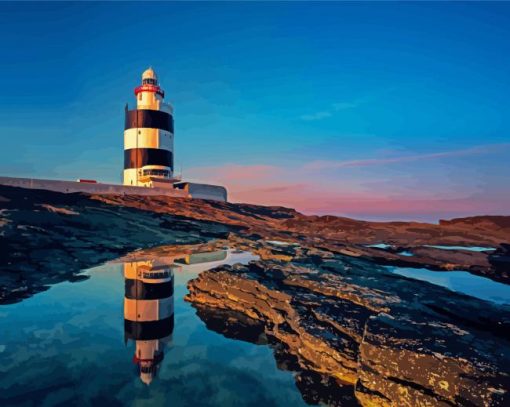 Wexford Lighthous Reflection paint by numbers