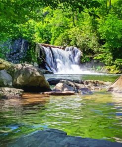 Abrams Falls Cades Cove paint by numbers