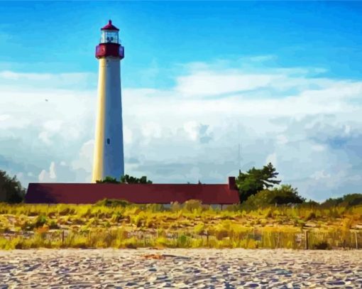 Cape May Lighthouse paint by numbers