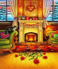 fire place paint by numbers