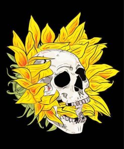 Aesthetic Skull Sunflower paint by numbers