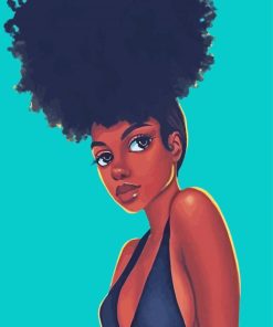 Afro Hair Balack Girl paint by numbers