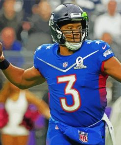 american football quarterback russell wilson paint by number