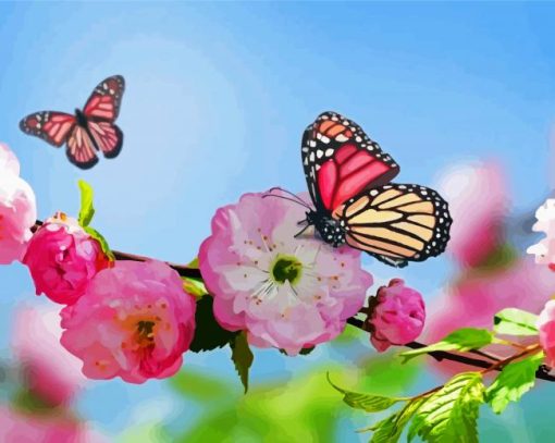 Beautiful Butterflies And Flowers paint by numbers