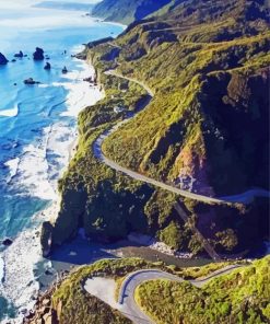 Wonderful Pacific Coast Hwy paint by numbers