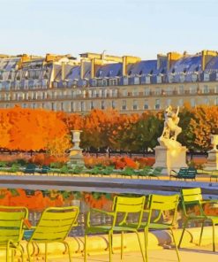 beautiful view of Tuileries Palace paint by numbers