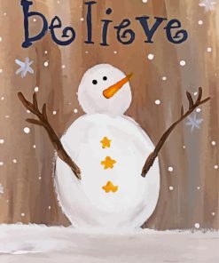 Believe Snowman paint by numbers