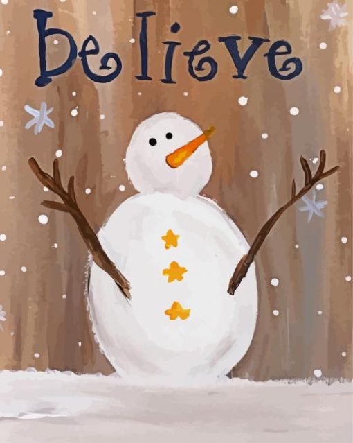 Believe Snowman paint by numbers