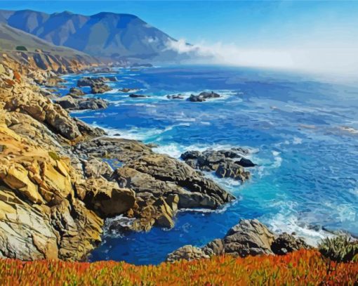 Big Sur California Coastline paint by numbers