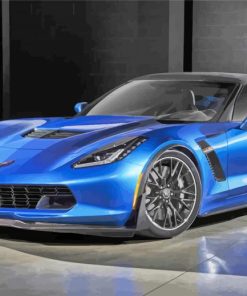 black and Blue corvette paint by number