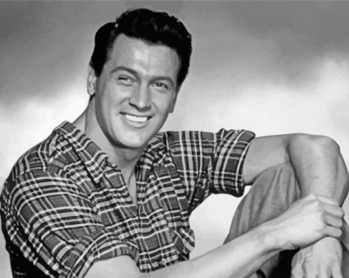 black and white Rock hudson paint by number