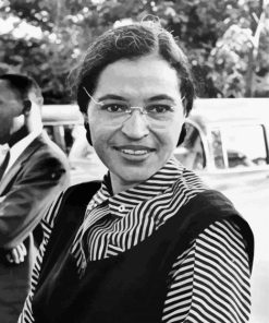 black and white Rosa Parks paint by number