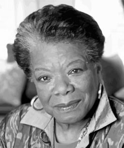 black and white american poet Maya Angelou paint by number