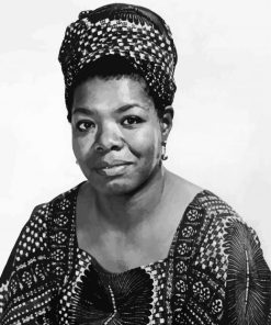 black and white poet Maya Angelou paint by number