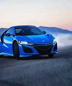 Blue Acura NSX Drifting paint by numbers