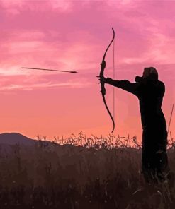 Bow And Arrow Silhouette paint by numbers