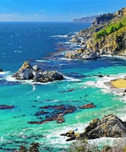 california coastline Seascape paint by numbers