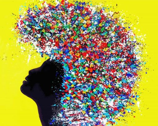 Abstract Colorful Afro Hair Paint by numbers