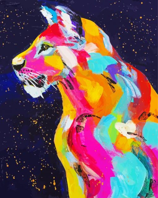 Colorful Female Lion paint by numbers