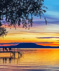 Colorful Sunset At Balaton Lake paint by numbers