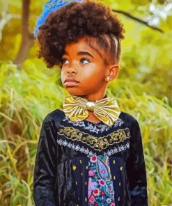 Curly Hairstyle Little Black Girl paint by numbers