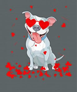 cute Bulldog with heart glasses paint by numbers