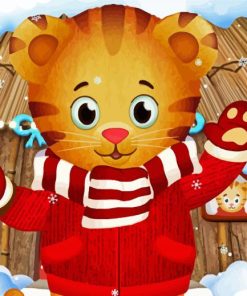 Daniel Tiger In Snow paint by numbers