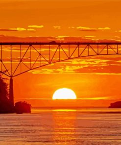 Deception Pass Bridge Sunset paint by numbers