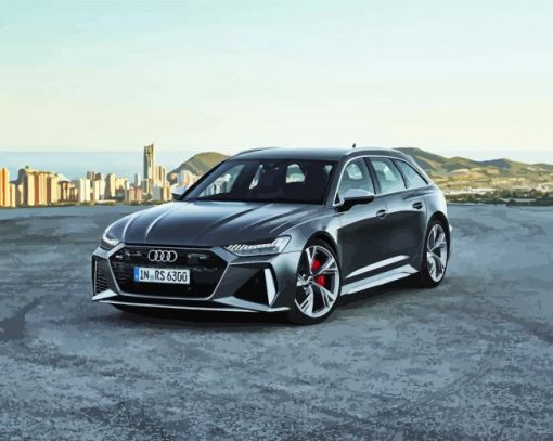 Grey Audi RS6 paint by numbers